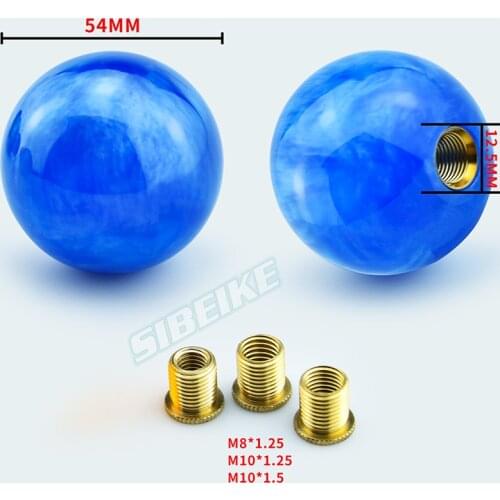 Marble Gear Shift Knob Plastic Round Ball Shape Manual with Adapters
