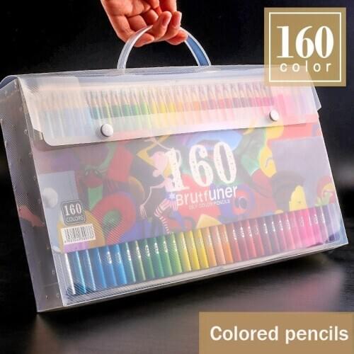 Brutfuner Professional Oil Color Pencils Set 48/72/120/160 Colors Artist Painting Sketching Colored Pencil School Art Supply