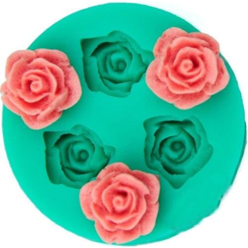 Small rose flower Silicone Mould chocolate mold Fondant cake Decorating Tool Baking gateau cupcake toppers patisserie