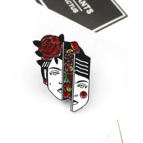 New facial separation female brooch flower female facial skin detachment brooch fashion personality cool female brooch gift jewe
