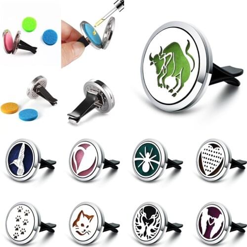 New Taurus Design Car Air Freshener Stainless Steel Essential Oil Diffuser Pendants car Aromatherapy Vent Clip Perfume Lockets