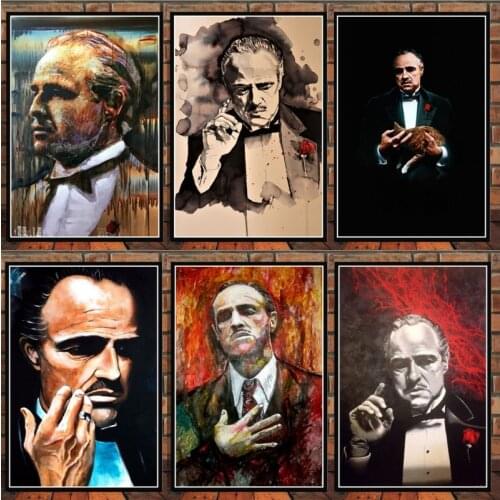 Posters and Prints The Godfather Movie Marlon Brando Al Pacino Poster Wall Art Picture Canvas Painting for Room Home Decor