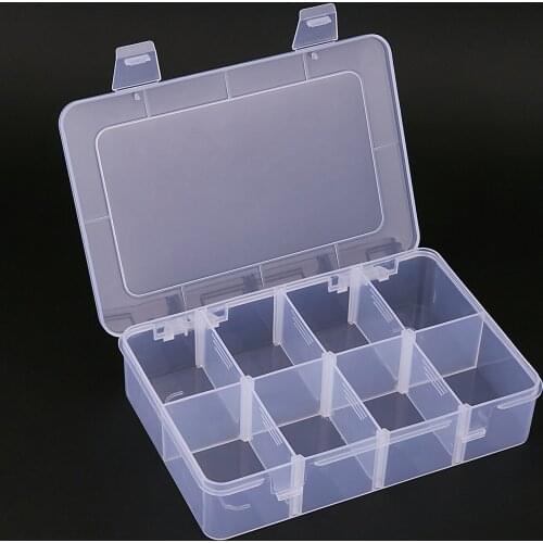 Adjustable 8 Grids Compartment Plastic Storage Box Jewelry Earring Bead Screw Holder Case Display Organizer Container
