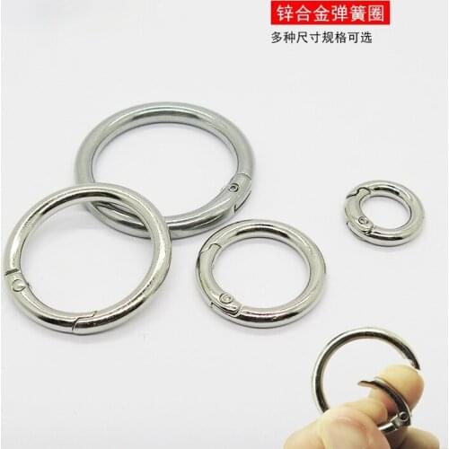 Zinc alloy spring ring Active open circle Hairball hanging ring Bag buckle Multi-spec
