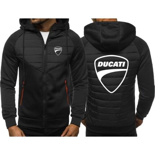 Ducati Logo Down Jacket 2021 Thicken Hooded Long Sleeve Down Zipper Coat Men Winter Popular Jacket Casual Outwear Hoodies