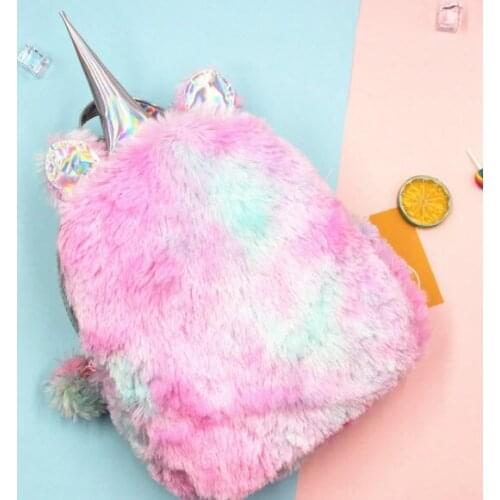 Kawaii Toy Unicorn Design Backpack Fashionable School Bag Cool Shopping Bag Colorful Students Shoulders Bag Large Capacity