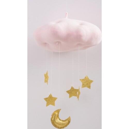 Nordic Style White Pink Cloud Star Kids Baby Nursery Hanging Wall Decor Wall Hanging DIY Baby Boy Girl Room Decoration