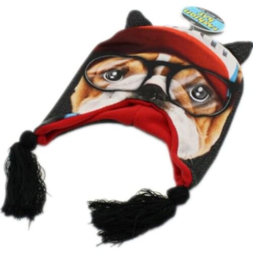 Super Stylish! Doge Knit Hat Creative Animal Winter Hat For Children Boy Girl Skullies Beanies Unisex Cap Bonnet Fashion Dog Hat