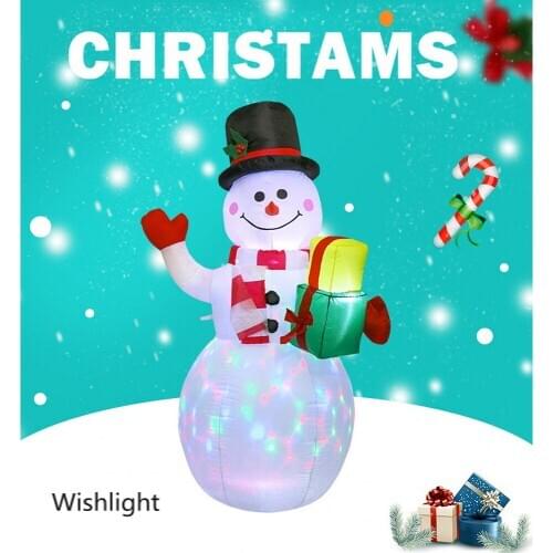 LED Illuminated Inflatable Snowman Air Pump Night Lamp Christmas Outdoor Glowing Decoration for Home New Year Party Photo Props