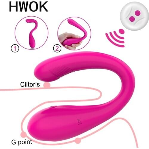 HWOK Wireless Remote Control Panties Vibrator U-Shaped Adult Toys For Couples Vagina Clitoris Stimulator Female Masturbator