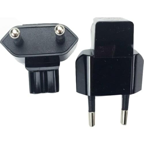 Angled EU power cable adapter Europe CEE7/16 two pin plug to IEC C7 receptacle right angle plug adapter 10PCS/lot