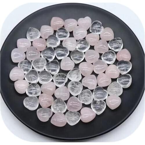 Heart Shaped Natural Rose Crystal Pink Quartz Specimens Healing Stone Love Gems Pink Home Decor