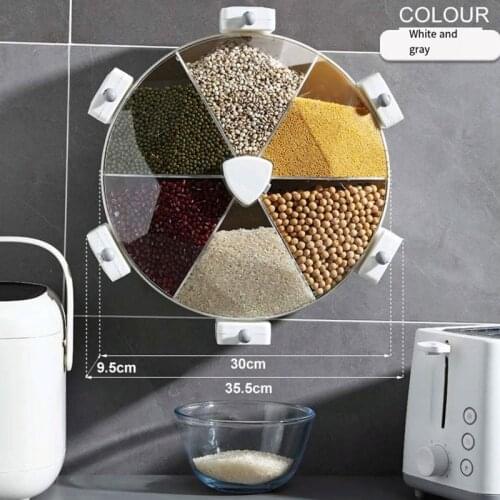 Rice bucket rice jar kitchen wall-mounted sealed container of grain can be rotated moisture-proof and insect-proof rice bucket