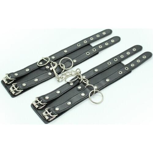 Fun Hands And Handcuffs Black Double-row Hand And Foot Bondage Couples Performance Props Flirting