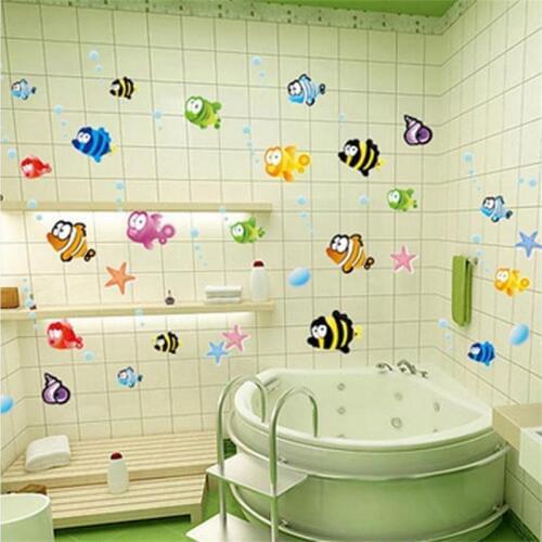Lovely sea Fish animals cute funny cartoon starfish home decal wall sticker vinyl wall art for kids rooms nursery bathroom decor