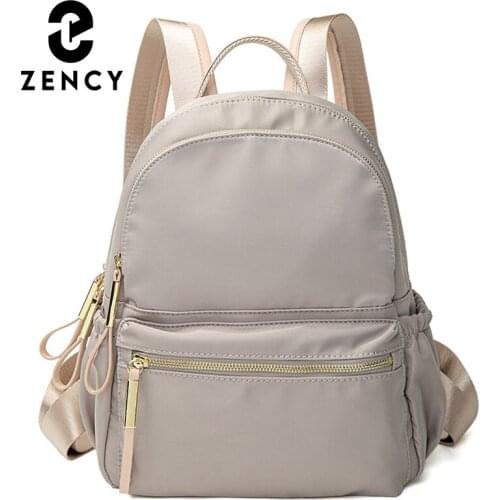 Zency New Classic Fashion Design Ladies Backpack Soft Waterproof Nylon Womens Bag Commute Outdoor Traveling Female Knapsack
