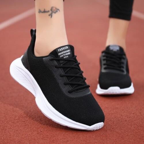 2020 Fashion Women Sport Shoes Breathable Casual Vulcanized Sneakers Woman Trainers High Quality Cozy Shoes Basic Mesh Solid
