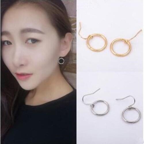 Ex1001 European Fashion simple temperament alloy geometry circle earrings 2021 trend Womens Jewelry Accessories 1 pair