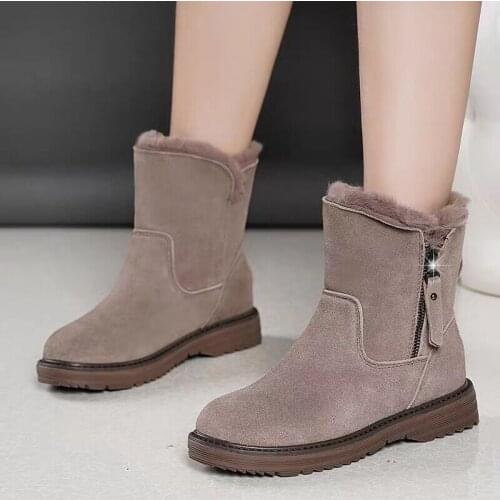 Winter New Korean Version Plus Velvet Warm Snow Boots Female Short Tube Cotton Boots Tassel Zipper Boots Cotton Shoe889