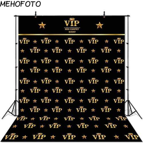 Gold VIP Crown Star Photography Backdrops Adults Children Party Event Birthday Banner Luxury Background Party Decor Props
