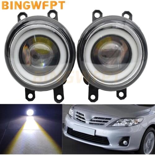 1Pair for Toyota Corolla 2011 2012 2013 LED Lens Fog Light Angel Eye DRL Fog Driving Lamp Daytime running lights
