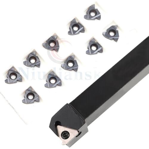 1PC SER2020K22 SER2525M22 SER3225P22 CNC External Thread Lathe Tool Holder +10PCS 22ER N60 22IR N55Wear-resistant carbide insert