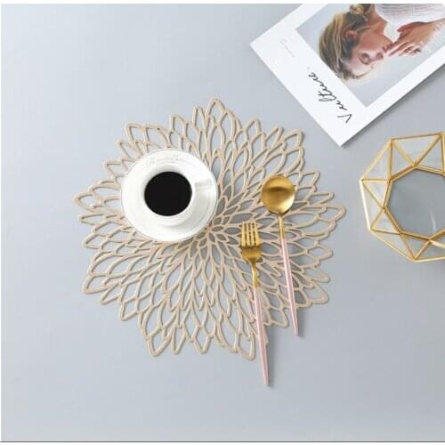 1Pcs PVC Hollow Insulation Coaster Pads Hollow Table Bowl Mats Heat Resistant Placemat For Dining Table Wedding Party Home Decro