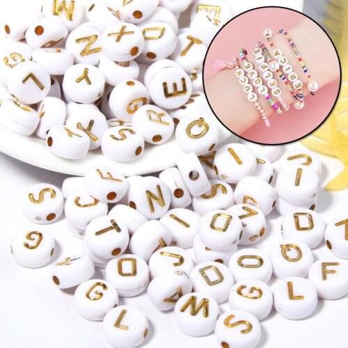100pcs Acrylic Alphabet Beads Multipurpose DIY Jewelry Making Accessories Handmade Bracelets Earrings Crafts DIY Apparel Sewing