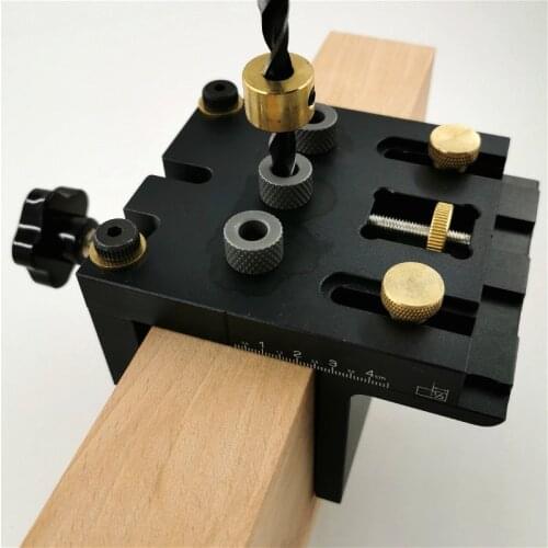 3 In 1 Dowelling Jig 6/8/10mm Wood Drilling Guide Locator Adjustable Dowel Jig Kit for Woodworking Furniture Fast Connecting