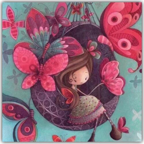 5D DIY diamond embroidery butterfly fairy cartoon girl mosaic pattern diamond painting cross stitch rhinestone full decoration