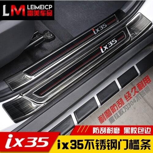 Car shape stainless steel door and window kick pedal protector threshold welcome pedal For modern ix35 2018