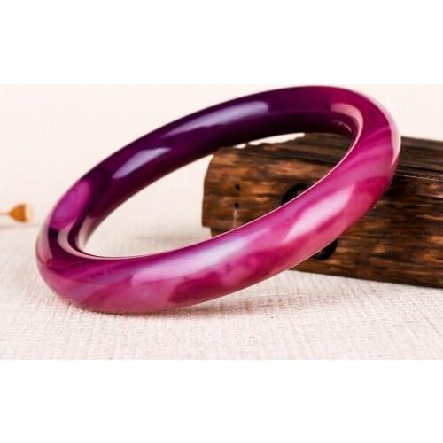 Natural Jade Bangle Bracelet Fashion Women MenCharm Jewellery Accessories Hand-Carved Round Bangle for Friend 54-62mm