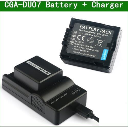 CGA-DU07 CGA DU07 2pc Battery and Charger for Panasonic VDR-D210 D230 D310 D220 D250 D258 D300 D308 D400 M50 M70