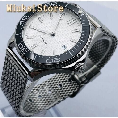 41mm Bliger top brand sapphire glass ceramic bezel silver dial luminous waterproof mens automatic watch luxury gift