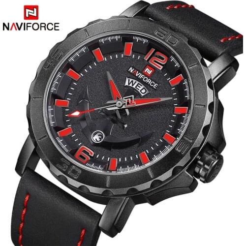 NEW Top Luxury Band NAVIFORCE Mens Watches Sport Quartz Watch Men Leather Strap Clock Male Military Wristwatch relogio masculino