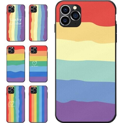 Dots Patterned TPU Phone Cases For iPhone 6 7 8 S XR X Plus 11 12 Mini Pro Max Rainbow Colourful Be Loved Lucky