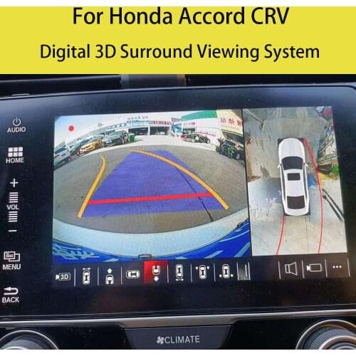 For Honda 10th Accord 17-21CRV3D digital panoramic view birds-eye view system four-channel image 3D HD