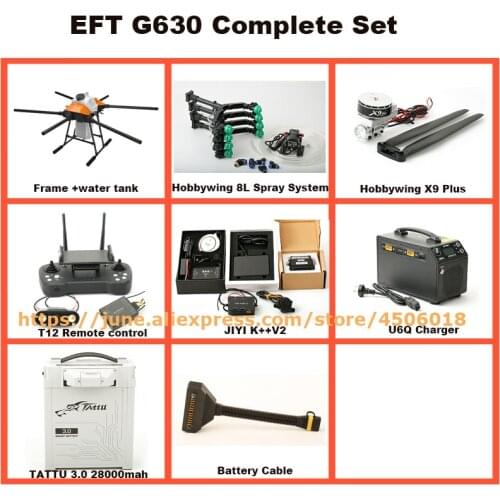 EFT Frame G630 Spraying Agricultural Plant Protection Agriculture Drone Platform Drone with Quick-Remove Battery