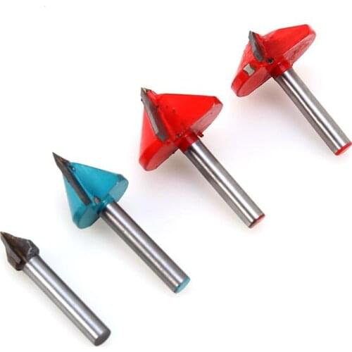 1Pcs V Groove Router Bit 6mm Shank 60°/90°/120° CNC Engraving Milling Cutter 10/22/32mm Tungsten Steel Double-edged Sharpen Bit