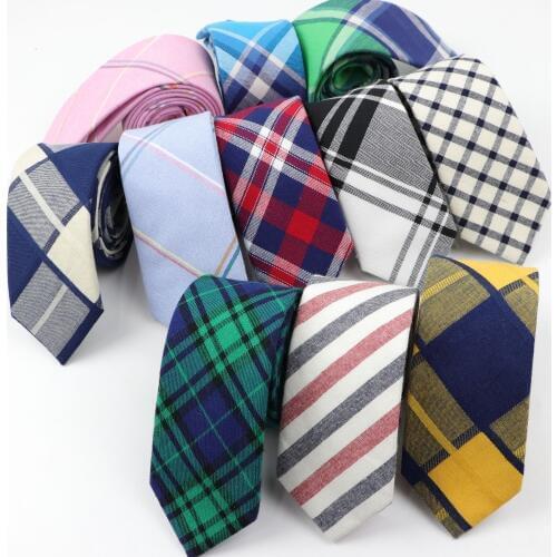 Men Tie Colorful Mens Plaid Necktie Casual Streak Suit Bowknots Neckties Male Cotton Skinny Slim Ties Cravat