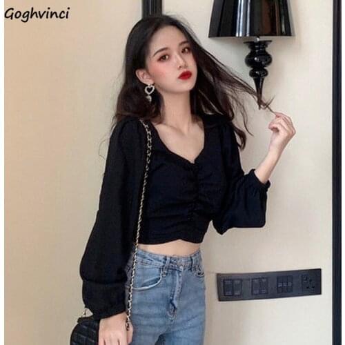 Черно-белые блузки Goghvinci China At AliExpress