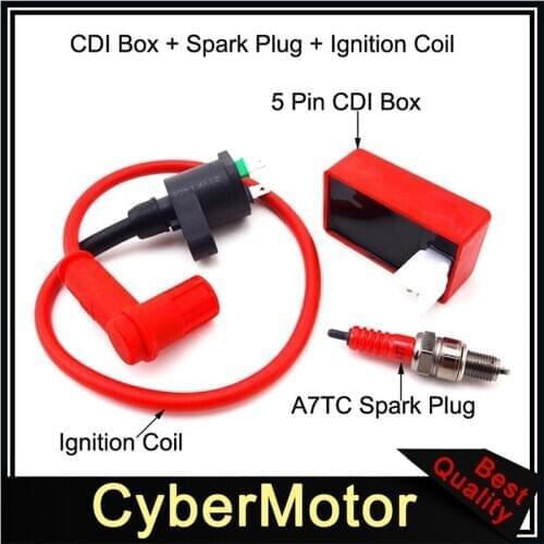 Racing Ignition Coil 5 Pin AC CDI Box A7TC Spark Plug For Chinese ATV Quad 4 Wheeler Pit Dirt Bike CRF50 SSR Thumpstar