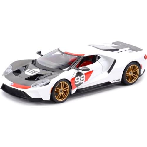 Maisto 1:18 2021 Ford GT Heritage Edition Die Cast Vehicles Collectible Model Car Toys