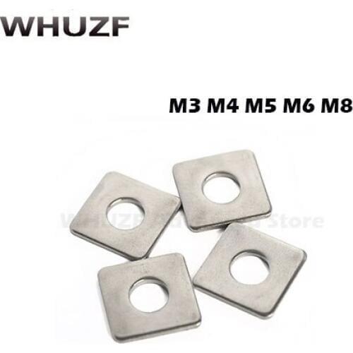 M3/M4/M5-M16 304 Stainless Steel Square Gasket, Square Flat Pad, Square Washers, Curtain Wall with Square Pad