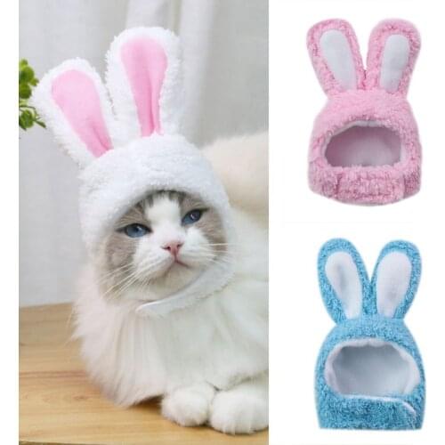 Funny Easter Cats Dogs Hat Cute Plush Costume Easter Cap Bunny Headdress Rabbit Hat With Ears Ears For Cats Hat Pet Products