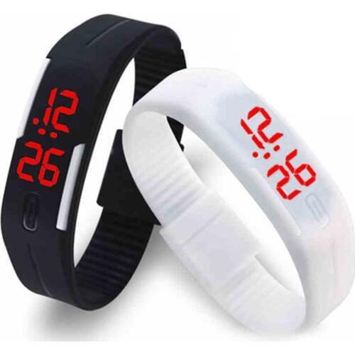 Fashion Men Women Casual Sports Bracelet Watches Touch LED Electronic Digital Candy Color Silicone Wrist Watch for Children Kids