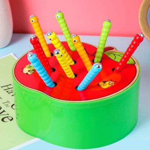 Montessori Cute catch insects cognition match game puzzle wooden Toys For Children Birthday/Xmas Gift