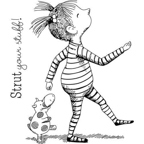 Cartoon GIRL Clear Stamp for Scrapbooking Transparent Silicone Rubber DIY Photo Album Decor N12