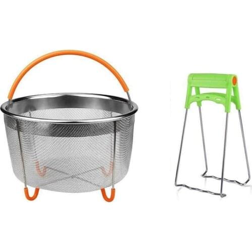 Stainless Steel Steamer Basket Set,Instant-Pot Accessories for Ninja Foodi Pressure Cooker & Multi Cooker,6Qt