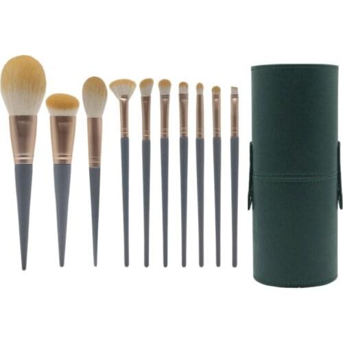 10Pcs Professional Makeup Brushes Set Beauty Tools Eyeshadow Foundation Make Up Brushes Cosmetics Set with Storage Tube